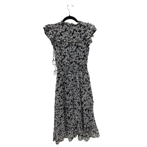 CeCe Women's Floral Flutter Sleeve Smocked Midi Dress SMALL - Picture 3 of 9